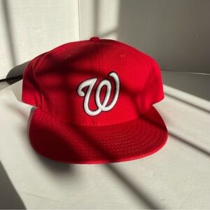 Washington Nationals Hat Cap Blue Red Fitted 7.5 Mens MLB Baseball